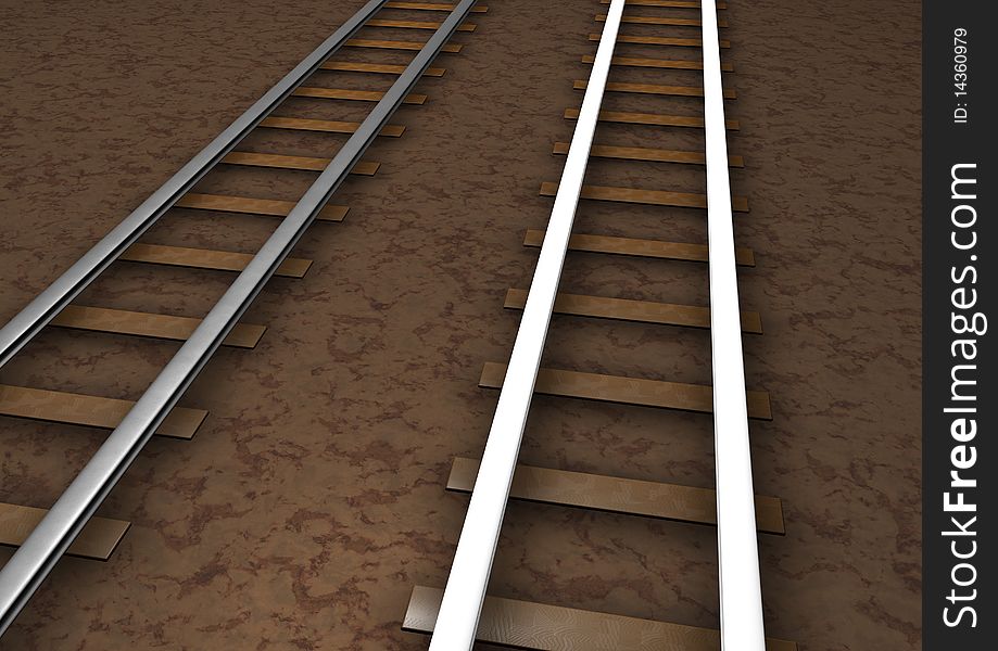 Computer Generated Rail Tracks for background