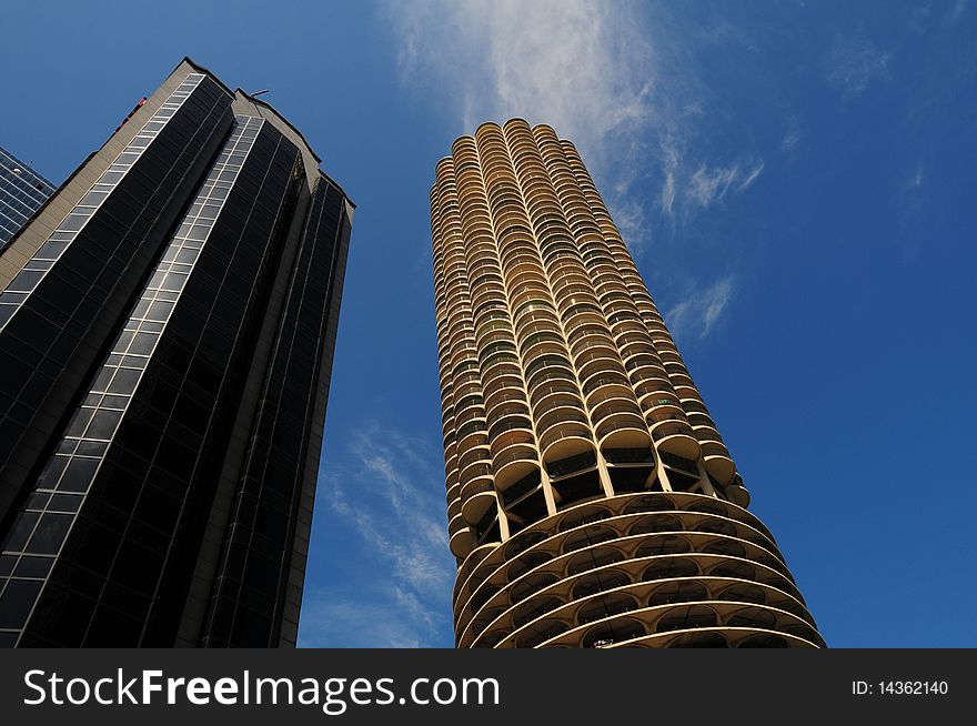 Two of the many skyscrapers in Chicago. Two of the many skyscrapers in Chicago