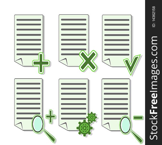 Illustration with the image icons in the form of pages for web devices and the Internet. Illustration with the image icons in the form of pages for web devices and the Internet.