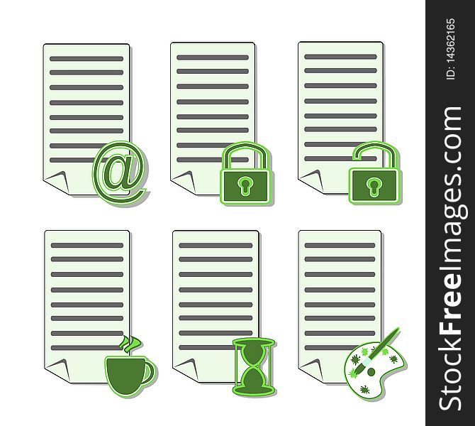 Illustration with the image icons in the form of pages for web devices and the Internet. Illustration with the image icons in the form of pages for web devices and the Internet.