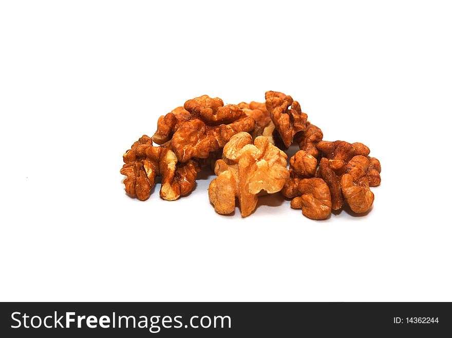 Photo of the walnuts on white background