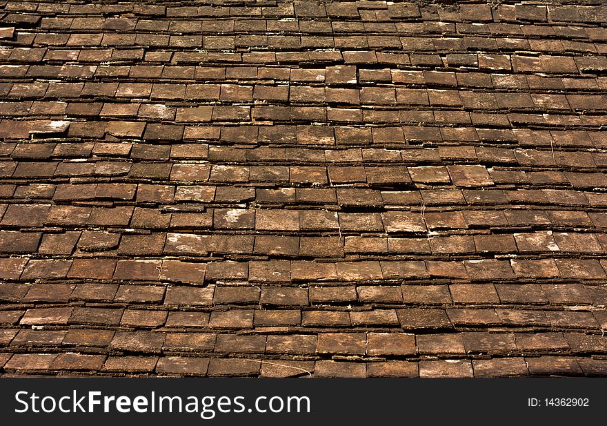 Brown roof in temple chiangmai thailand