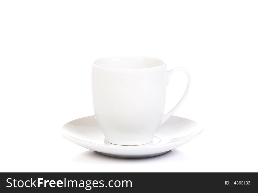 White ceramic cup and saucer