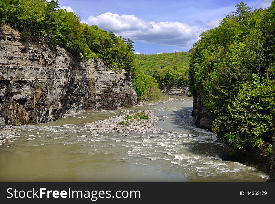 Limestone Cliffs along Genesee River in Letchworth State Park