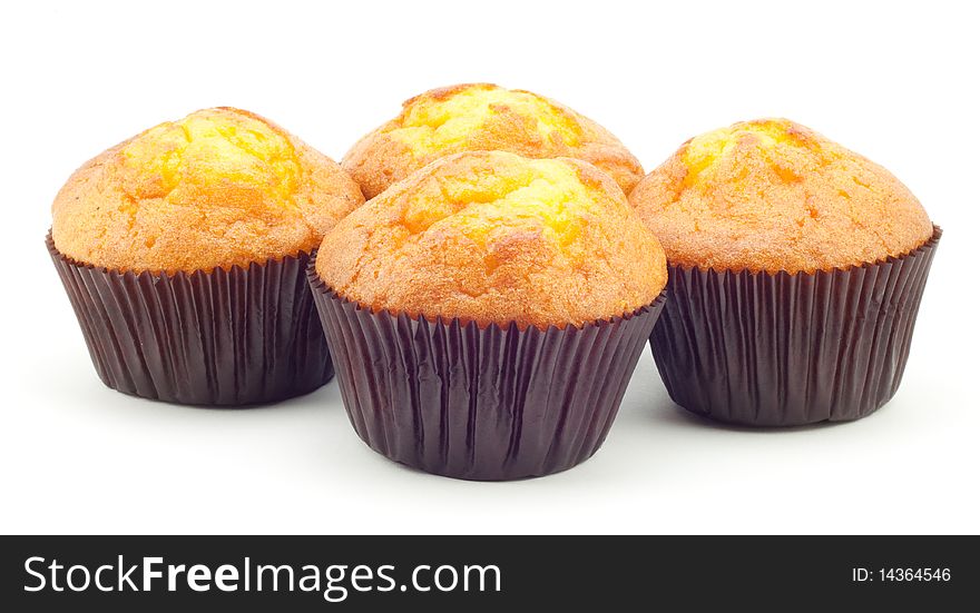 Cakes in the form of a white background
