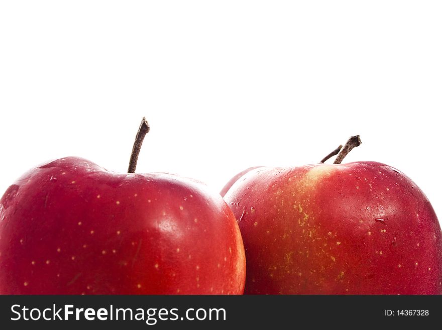 Red apples isolated on white close-up. Red apples isolated on white close-up