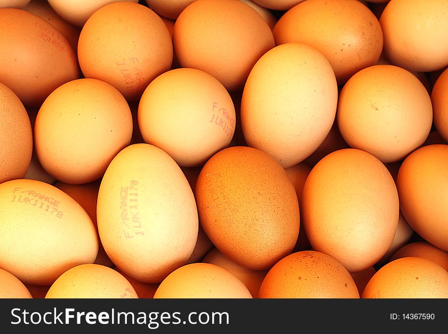 Closeup of a selection of free range eggs. Closeup of a selection of free range eggs