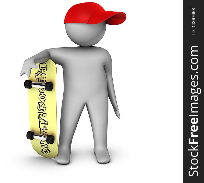 3d skateboarder