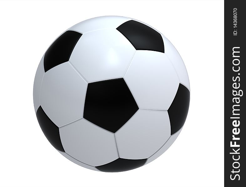 Single soccer ball isolated on white background render