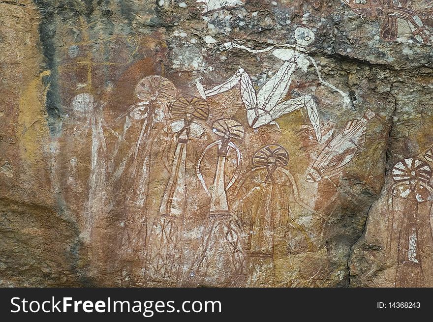 Unusual aboriginal rock art in central australia