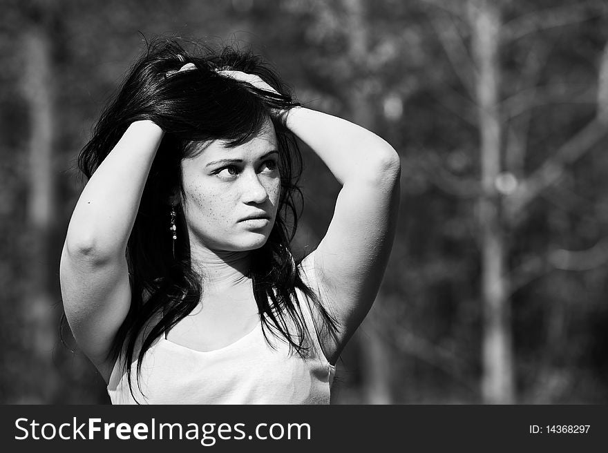 Portrait Of Young Beautiful Brunette Girl