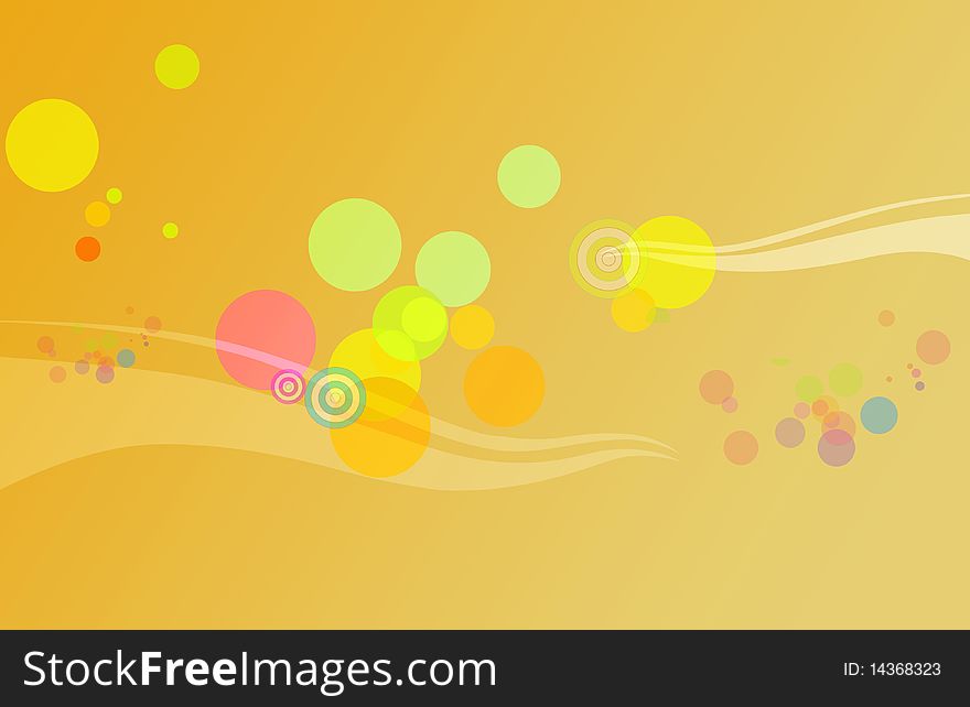 Background of large sweeping artistic wave on a yellow background.
