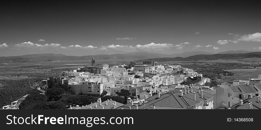 Vejer, Panoramic, Black and White. Vejer, Panoramic, Black and White