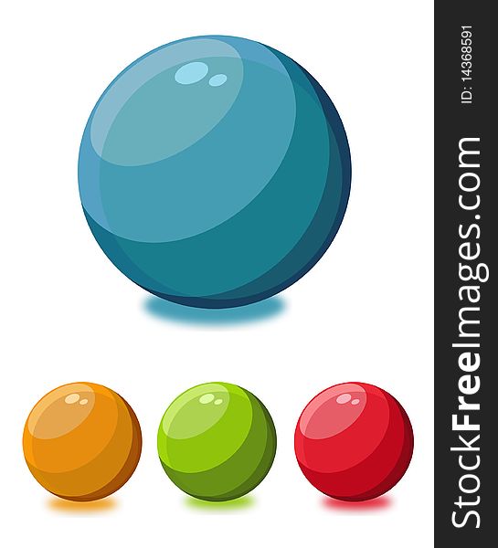 Vector illustration of colorful glass balls