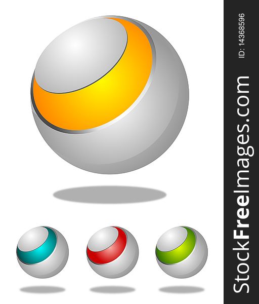 Vector illustration of metallic ball design elements. Vector illustration of metallic ball design elements