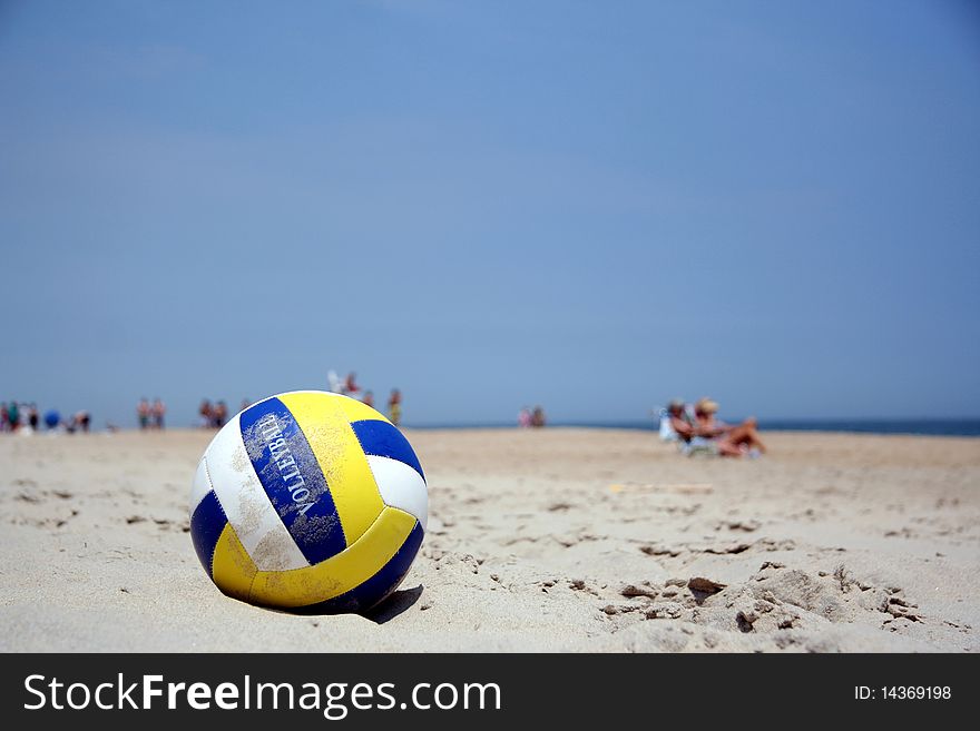 Ball for volleyball on the beach