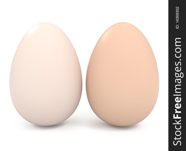 Eggs isolated on white - 3d illustration