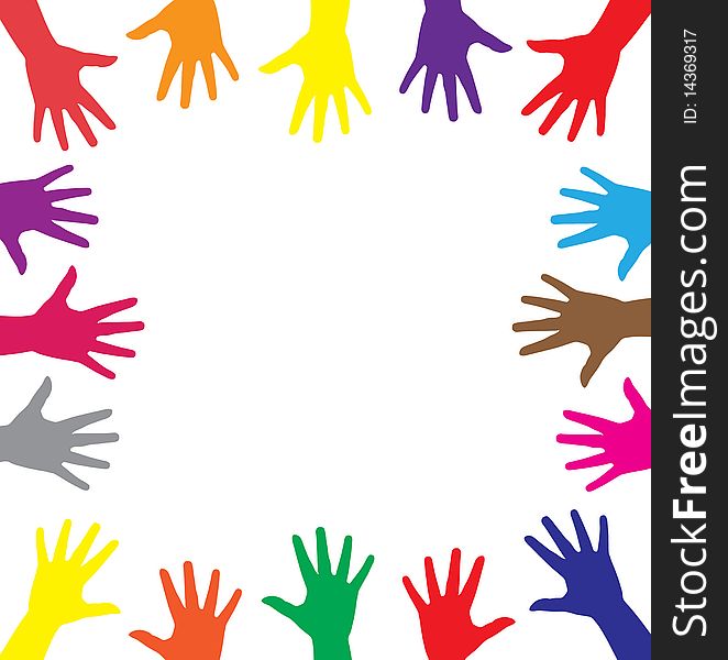 Multicolor hands symbol of diversity