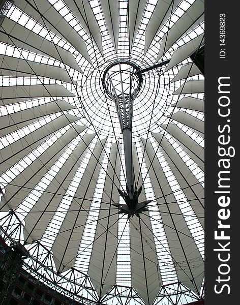 The roof construction of the Sony Centre in Berlin. The roof construction of the Sony Centre in Berlin