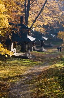 Autumn Walk Way Stock Photography Autumn Walk Way Stock Photography