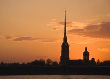 Peter And Paul Fortress At Sunset Royalty Free Stock Photo Peter And Paul Fortress At Sunset Royalty Free Stock Photo