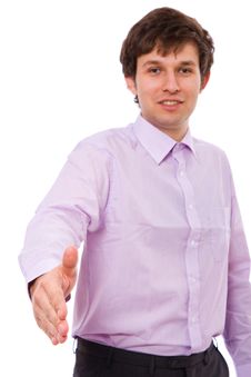 Right Hand In Welcome Gesture, Male Adult Stock Photos Right Hand In Welcome Gesture, Male Adult Stock Photos