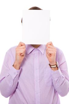 Free Young Adult Holds Copyspace Card Stock Image - 14375771