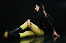 Sitting Brunette Asian Model Royalty Free Stock Image Sitting Brunette Asian Model Royalty Free Stock Image