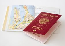 The Russian Passport Lies On A Map Of The City Royalty Free Stock Image The Russian Passport Lies On A Map Of The City Royalty Free Stock Image