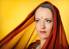 Beautiful Woman In Indian Traditional Style Stock Image