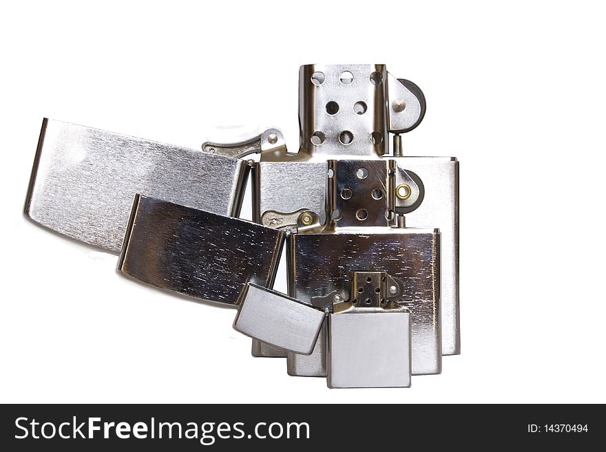 Petrol Lighters zippo isolated on white