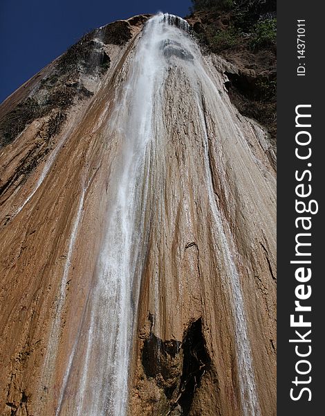 Waterfall From High Mountain In Marocco