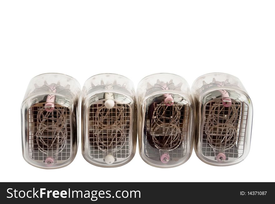 Vacuum lamps on a white background