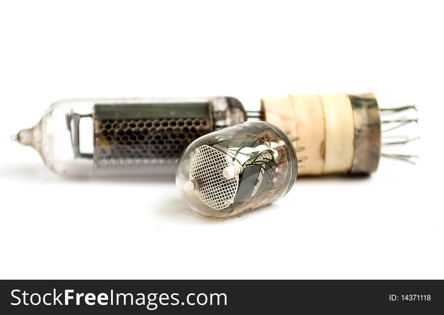 Vacuum lamps on a white background