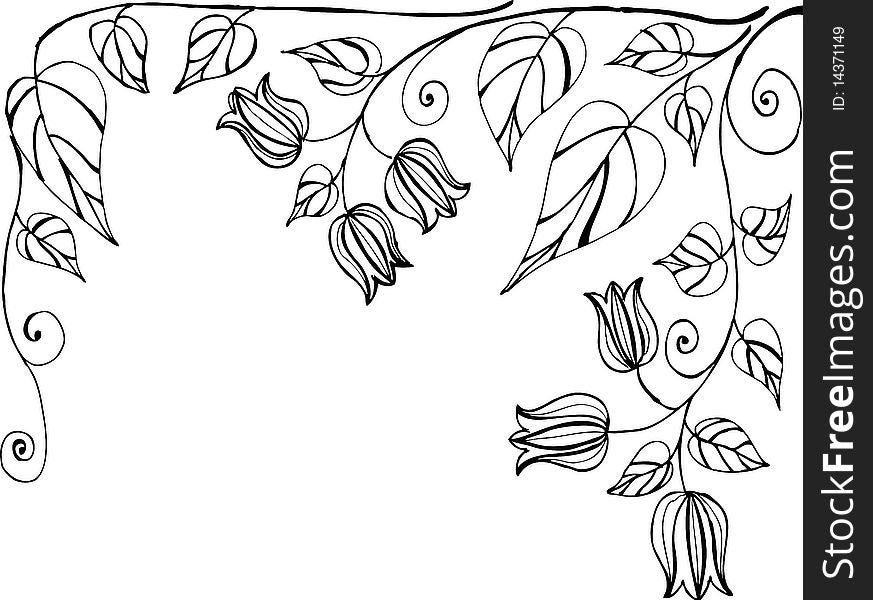 Hand drawn vector floral background