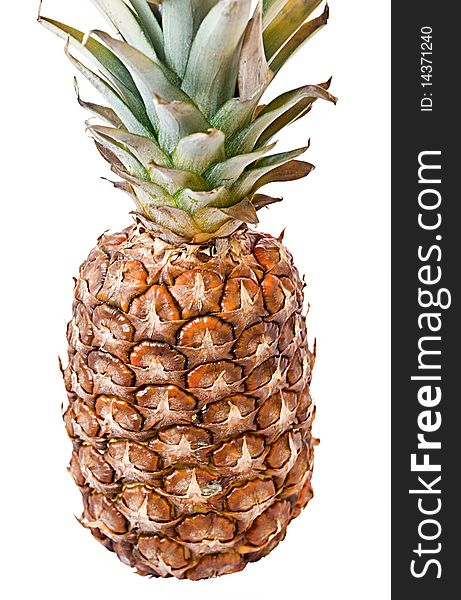 Tasty And Ripe Pineapple Over The White Background