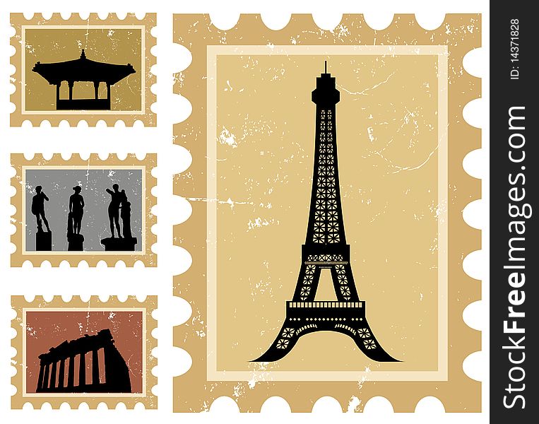 Abstract style histrical stamps vector. Abstract style histrical stamps vector