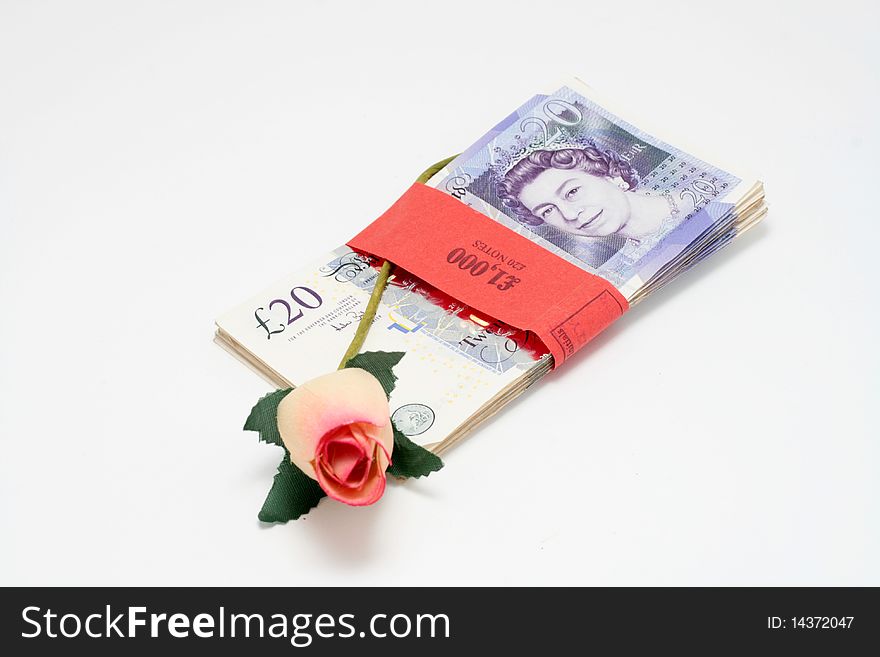 20 Pound Notes With Red Roses