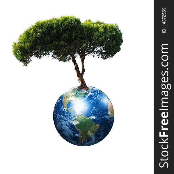 Our planet Earth and the tree - a symbol of environmental protection