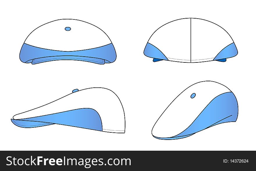 Outline kepi, cap illustration isolated on white. EPS8 file available. You can change the color or you can add your logo easily.