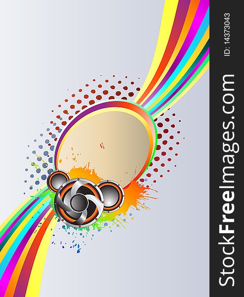 Abstract rainbow music Background. Clip-art