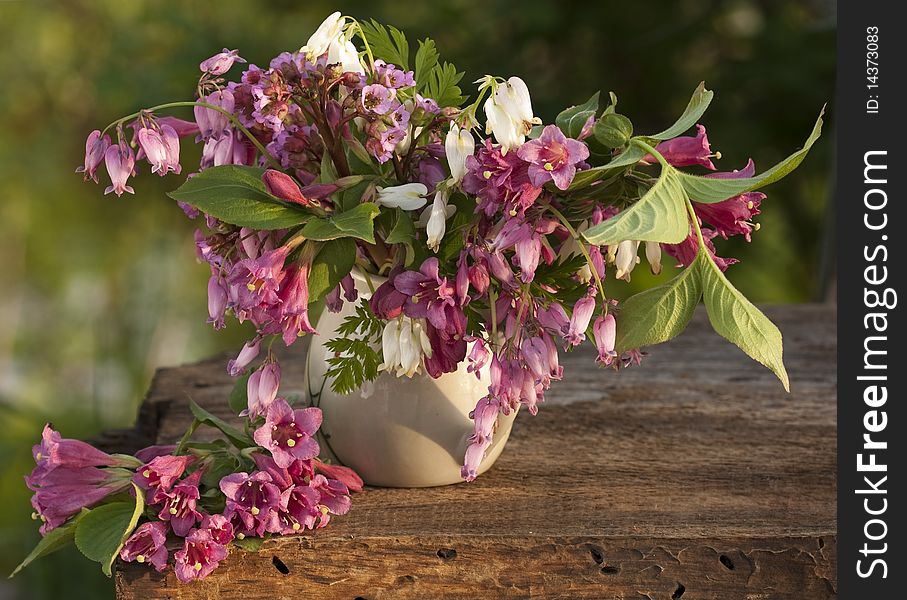 Summer bouquet of purple flowers. Summer bouquet of purple flowers