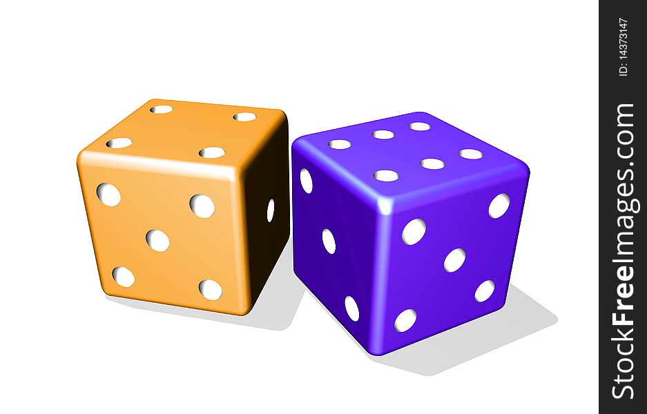 Orange and Violet Dice for those who loves games