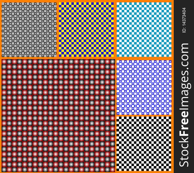 Seamless pattern from squares, with change possibility on groups WHITE and BLACK