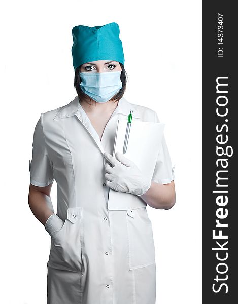 Medical doctor woman in mask