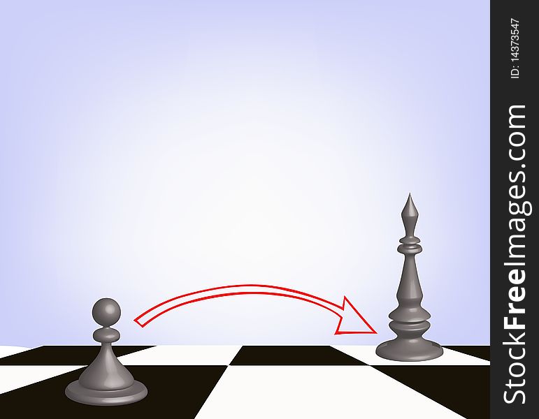 Vector illustration representing, on an example of chess game, a way to success. Vector illustration representing, on an example of chess game, a way to success.