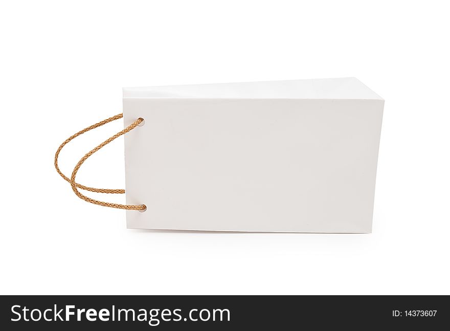 White gift package on a white background