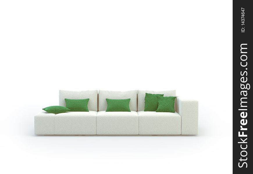 Stylish 3d sofa on the white background. Stylish 3d sofa on the white background