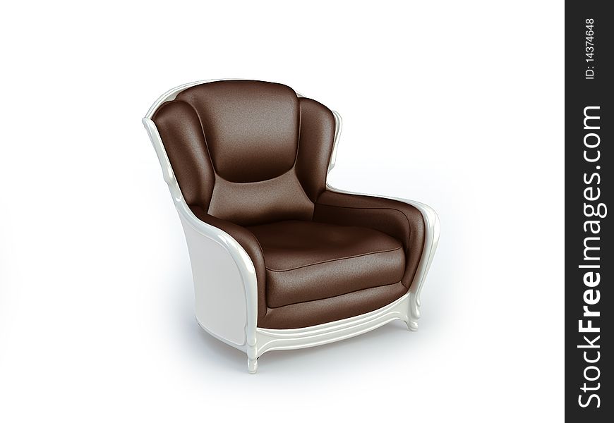 Stylish 3d chair on the white background