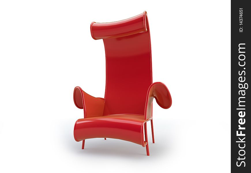 Stylish 3d chair on the white background